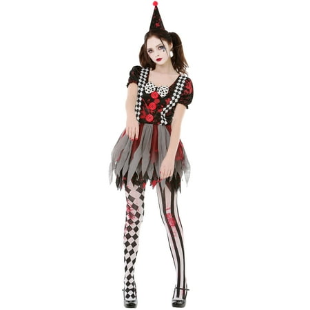 Crazy Clown Halloween Costume  - Creepy Circus Girl Dress for Women, L