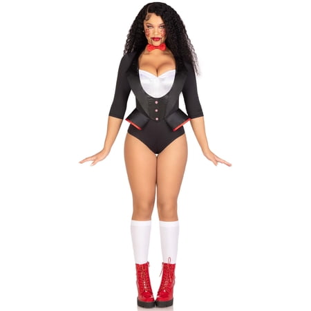 Leg Avenue Women s 2 Pc Pretty Puppet Costume with Tuxedo Bodysuit Bow Tie
