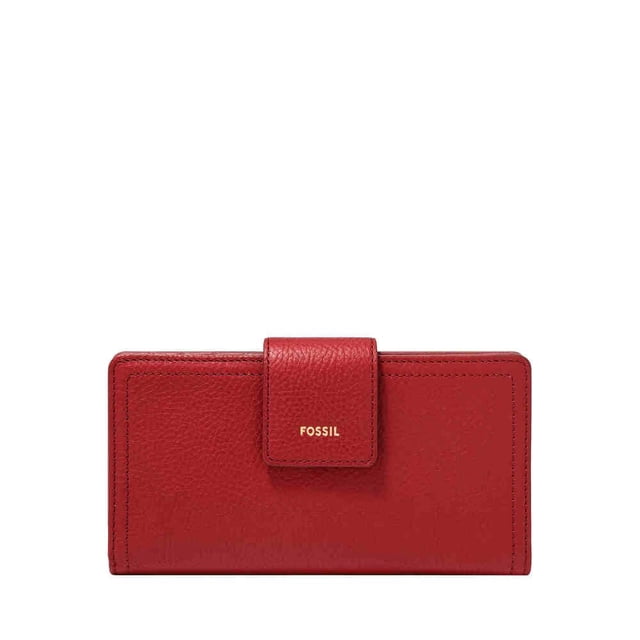 Cartera de Mano Fossil Logan Tab Clutch Wallet en Rojo Granate