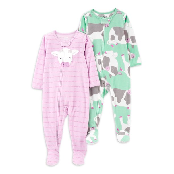 Carter's Child of Mine Toddler Girl Footed Pajamas, 2Pack, Sizes 12M