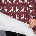 thumbnail image 3 of Oversized Wearable Blanket Hoodie,Red Christmas Deer Pattern Sherpa Blanket Hoodie with Super Pockets,Super Warm Fuzzy Pullover for Women & Men, 3 of 6