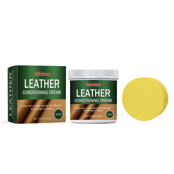 Leather Care Cream - Repair & Clean Leather Sofas, Bags & More - Beeswax & Carnauba Wax Formula