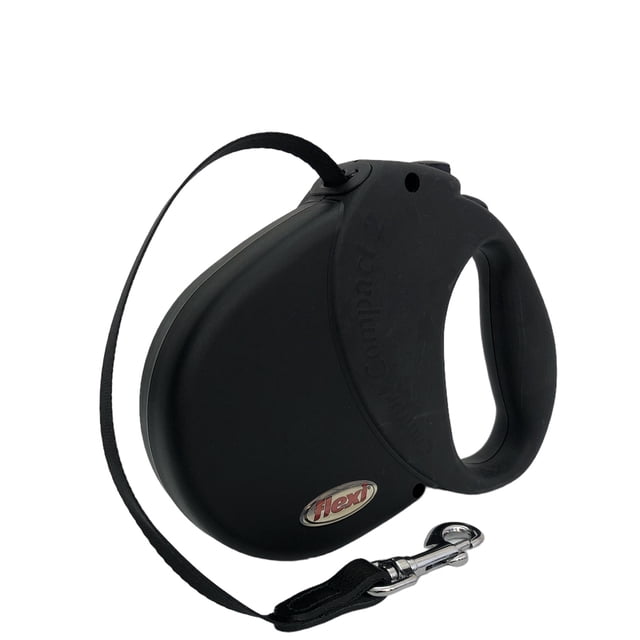 Correa retráctil para perro con cinta de 5 metros color negro Flexi Flexi Comfort Compact 2