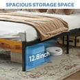 thumbnail image 6 of 12.8 inch High Steel Bed Frame with Underbed Storage - No Box Spring Needed, Tool-Free Assembly, Queen, 6 of 12