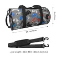 thumbnail image 2 of Zufioo Video Game Print Round Sports Travel Duffel Bag, Airplane Weekender Bag, Waterproof Gym Backpack, Unisex, 2 of 6