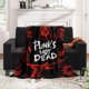 thumbnail image 1 of Manta mullida y cálida, manta de microfibra ultra suave, manta de lujo, acogedora manta de punk rock, juego de calaveras, punks, no muertos, palabras, manta de viaje roja y negra, 1 of 8