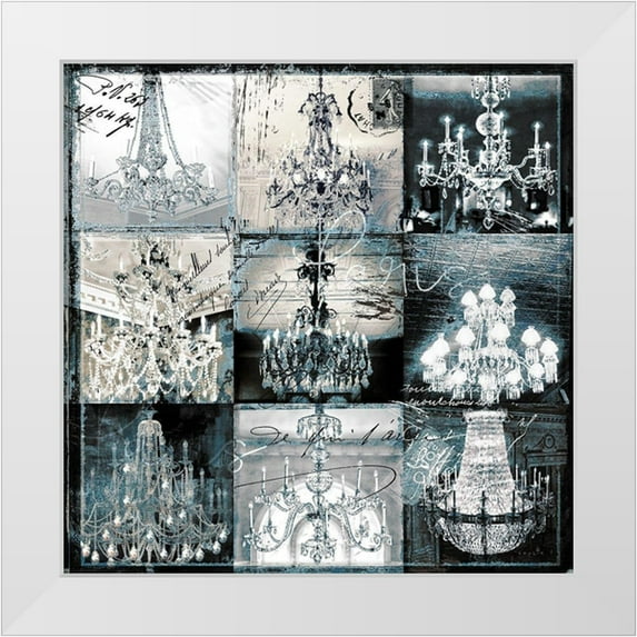 Sophie 6 26x26 White Modern Wood Framed Museum Art Print Titled - Chandelier Collage