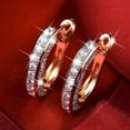 thumbnail image 2 of Kcodviy New Fashion Round Diamond Earrings Women Silver Gold Rosegold Glitter 3 Earrings Set For 3 Holes Diamond Ear Earrings For Women Drop Earrings Door Knocker Earrings Candy Heart Neck, 2 of 7