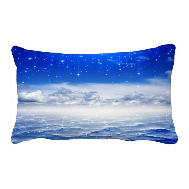 ABPHQTO Peaceful Blue Sky Bright Stars Heaven Funda de almohada Funda de almohada Protector de almohada Cama 50x75 cm