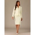 thumbnail image 4 of DARING DIVA Women's Peplum Blazer Pencil Skirt 2 Pcs Suit Set XS White Beige, 4 of 6