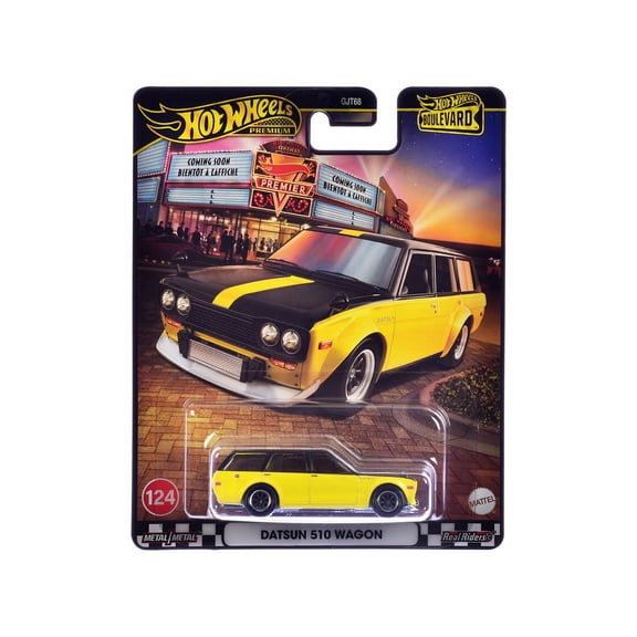 Datsun 510 Wagon Yellow and Black "Boulevard" Series Diecast Model Car by Hot Wheels