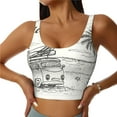 thumbnail image 3 of Goofa Summer Vacation Scene With Camping Van Printed Sports Bras for Women, High Impact Running Bra Workout Crop Tank Tops Longline Sports Bra Push up-Medium, 3 of 9