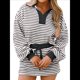 thumbnail image 1 of Conjunto de Dos Piezas A Rayas para Mujer, Sudadera Informal con Falda y Larga, Conjunto de Estar por Casa A Juego. Negro M, 1 of 9