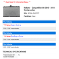 thumbnail image 2 of Radiator - Compatible with 2013 - 2018 Toyota Avalon 2014 2015 2016 2017, 2 of 2