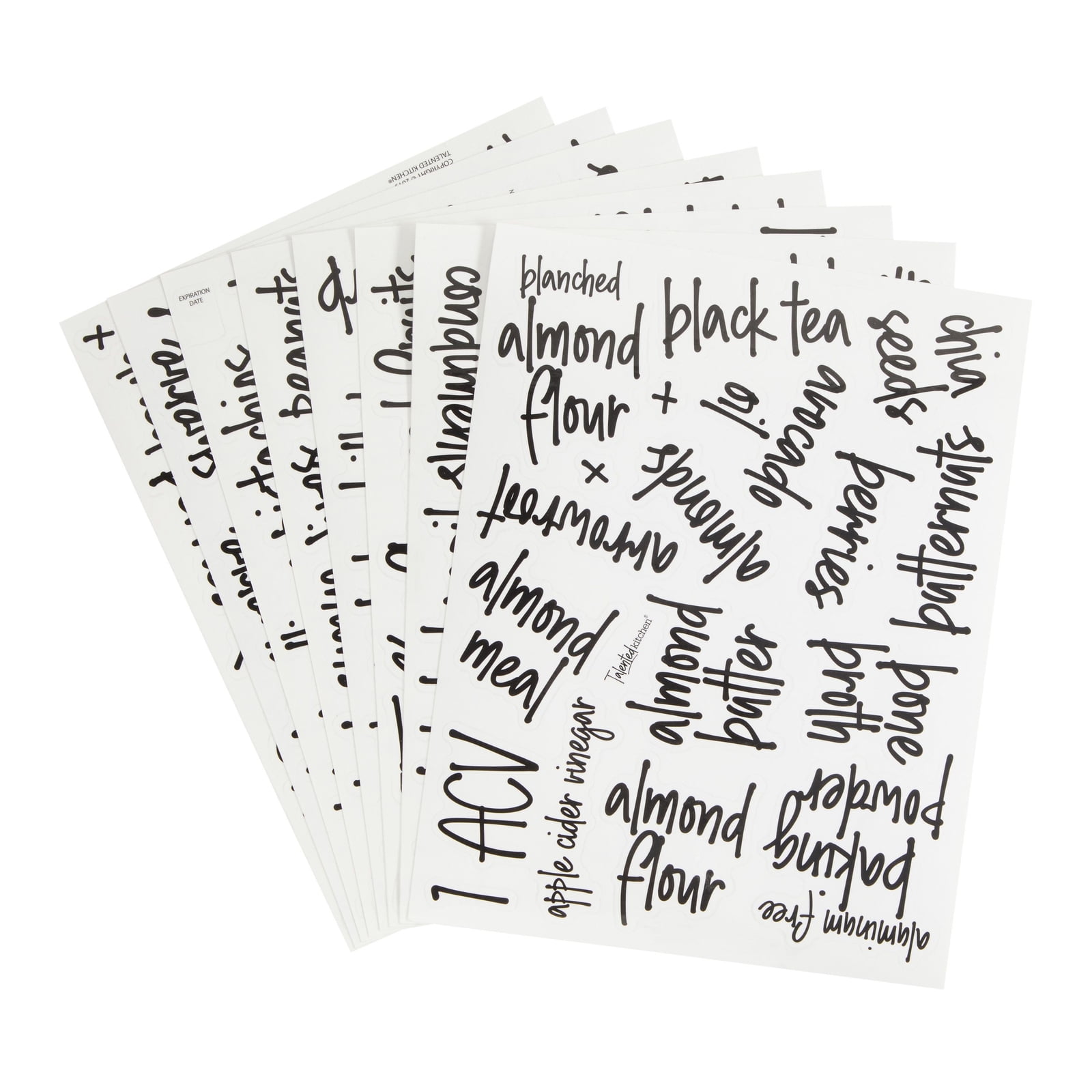 155 Black Script Pantry Labels: Preprinted Clear Vinyl Stickers