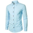 thumbnail image 5 of KelaJuan Men's Casual Lapel Collar Shirt, Solid Color Long Sleeve Button Down Loose Simple Blouse, 5 of 6