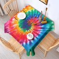 thumbnail image 2 of Colorful Tie Dye Pattern Square Tablecloth,Waterproof Square Table Cover,Wipeable Spillproof Washable Table Cover for Home Kitchen Party Decor 60"x60"(152x152cm), 2 of 6