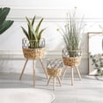 thumbnail image 3 of CIYISON Flowerpots for Plant Floor Planter Stand Wooden Basket Indoor Flower Shelf Rack, 3 of 19