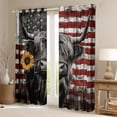 thumbnail image 2 of Castle Fairy Farm Highland Cattle Black Out Curtains for Boys Girls,Vintage American Flag Curtains Pack of 2 (42x63 Each),Chic Floral Sunflower Bedroom Curtains,Microfiber Bedroom Decor, 2 of 6