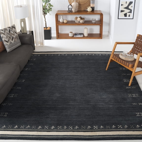 SAFAVIEH Himalaya Dorothea Solid Wool Area Rug, Charcoal, 9' x 12'