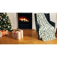thumbnail image 2 of Serafina Home Christmas Holiday Throw Blanket: Decorative Wreath with Greetings Cheers Merry Peace Joy on Ivory Beige Background, 2 of 7