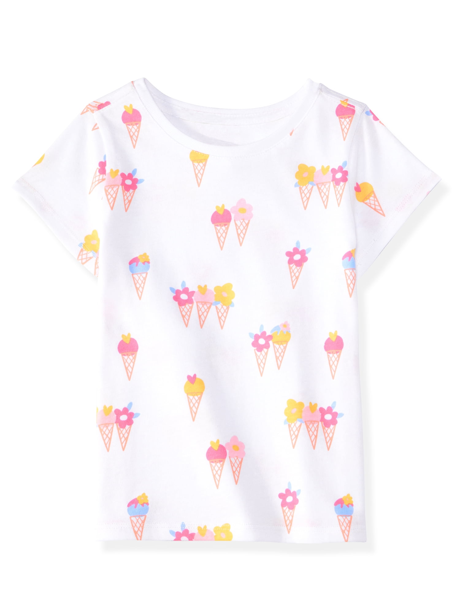 Garanimals Newborn, Baby & Toddler Girl Cotton Short-Sleeve Graphic T-Shirts, 3-Pack, Sizes 0-6T