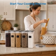 Sindcom Airtight Food Storage Containers with Lids, 6PCS Plastic Spaghetti Container, 2.8L