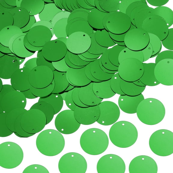 Uxcell 450 Pcs Flat Round Sequins 20mm/0.8 Inch Loose Paillettes Craft Sewing Sequins with Single Side Hole for DIY Embroidery Clothing Jewelry Making, Dark Green
