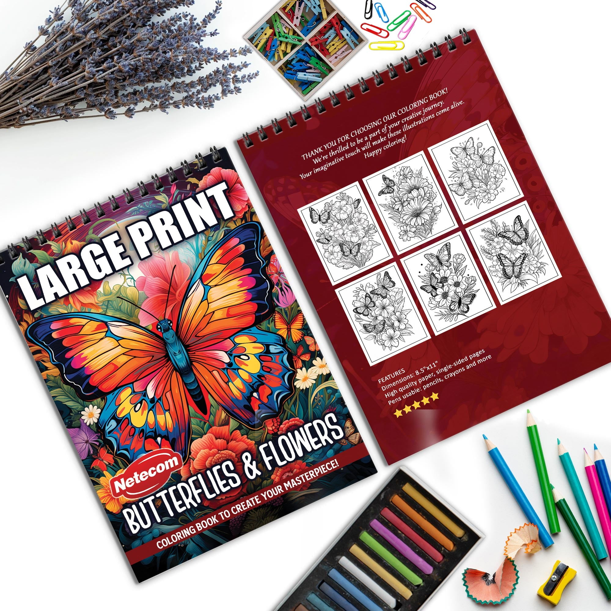 TPLHOUSE Charming Christmas Cheerful Coloring Book Spiral Bound for Adult, Premium Cover