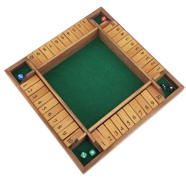 Shut The Box Game, Madera De Pino, Diversión Sin Fin, Shut The Box, Juego De Mesa, Tablero De Terciopelo, 4 Jugadores Para Fiesta