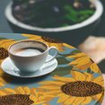 thumbnail image 3 of Ambesonne Retro Autumn Fitted Round Tablecloth, Sunflowers Vintage Art, 40"- 44" Diameter, Earth Yellow and Olive Green, 3 of 5