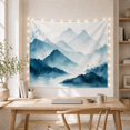 thumbnail image 5 of Mountain Landscape in Misty Peaks, Tranquil Watercolor for Nature Lovers, Serene Wall Art Housewarming Gift Tapestry Wall Hanging for Living Room, Bedroom & Dorm, 5 of 7