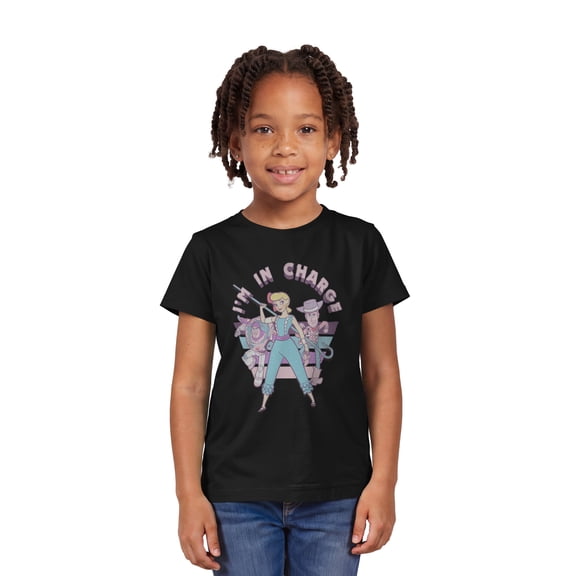 Girl's Toy Story Bo Peep In Charge Graphic Tee Black Medium
