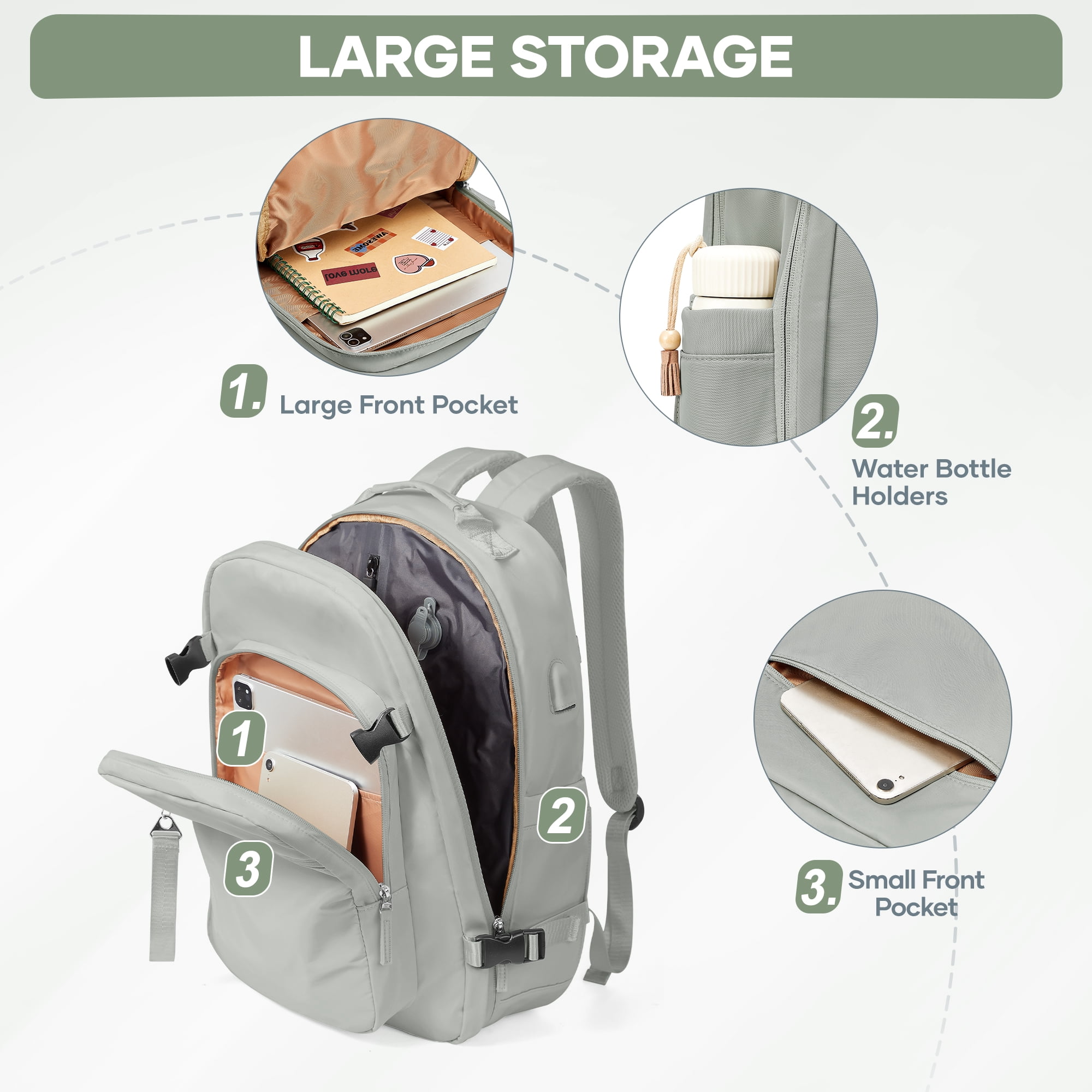 Vacuum Seal Backpack for Travel with Vacuum Compression, Air Seal Travel Backpack with Portable Air Pump Carry on Luggage Airline Approved for Women Men Large Vac Pack Airback Laptop Backpack Green