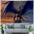 thumbnail image 4 of Creowell  Purple Dragon Tapestry Medieval Fantasy Animals Wall Decor Tapestries Hippie Art Aesthetics Wall Hanging Tapestry for Men Home Living Room Dorm Bedroom 60x50inch, 4 of 6