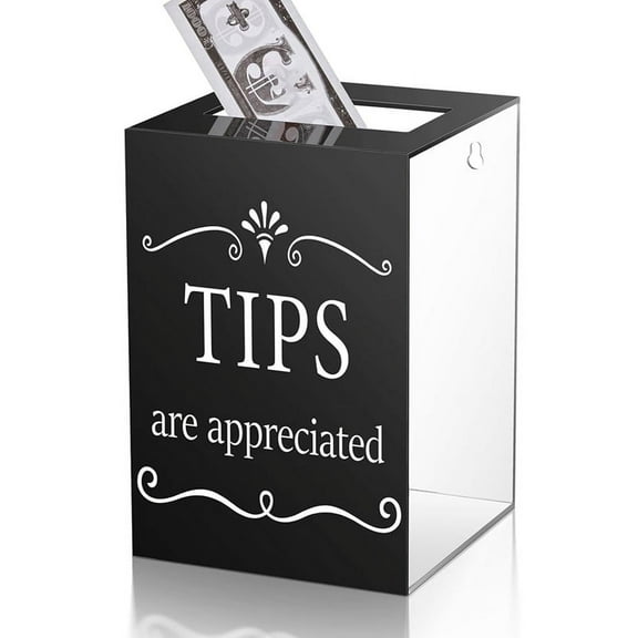 Acrylic Tips Jar for Restaurant Donation Suggestion Box Collection Donation Money Storage Container Raffle Cash Box