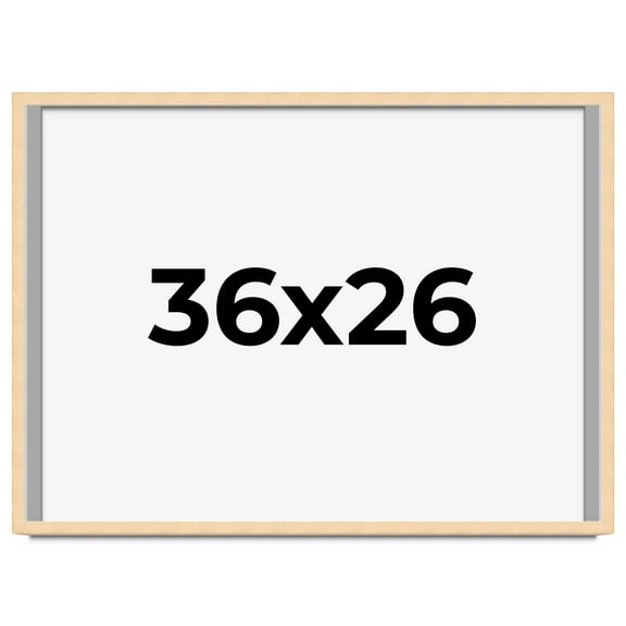 36x26 Frame Beige Real Wood Picture Frame Width 0.75 inches | Interior Frame Depth 0.5 inches |