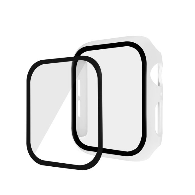 YSTINNG Étui Rigide en PC, Lot de 2, avec Protecteur d'Écran en Verre Trempé pour Apple Watch Series 8/7, Ultra Mince, Résistant aux Rayures, A311-001