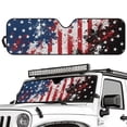 thumbnail image 2 of Uorisanigo Windshield Sun Shade American Flag Print Windshield Shade for 2007-2023 Wrangler Rubicon Sahara TJ JK JKU 2 & 4 Door Sun Visor Cover Heat Shield Windshied Sunshade Block UV Rays, 2 of 7