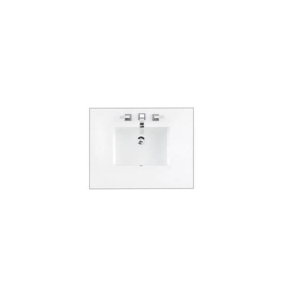 James Martin Vanities 050-S30-WZ-SNK 30 in. Single Top 3CM White Zeus Quartz with Sink