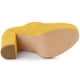 thumbnail image 5 of Botines con Tacón grueso y Plataforma Redonda Allegra K para Mujer Amarillo 38.5, 5 of 6