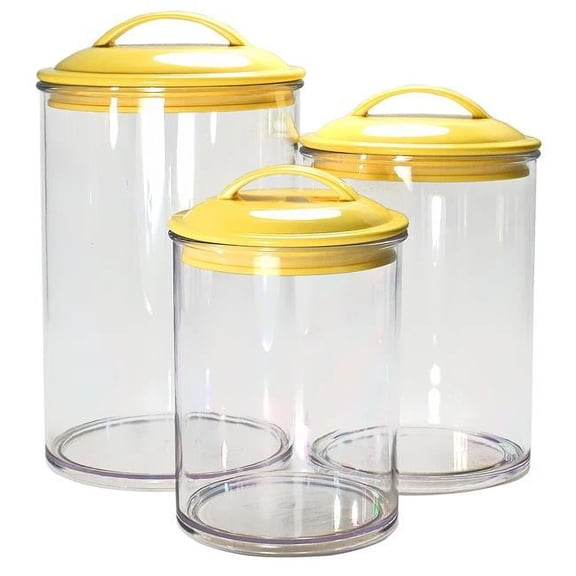 6pc Acrylic Canister Set  Lemon