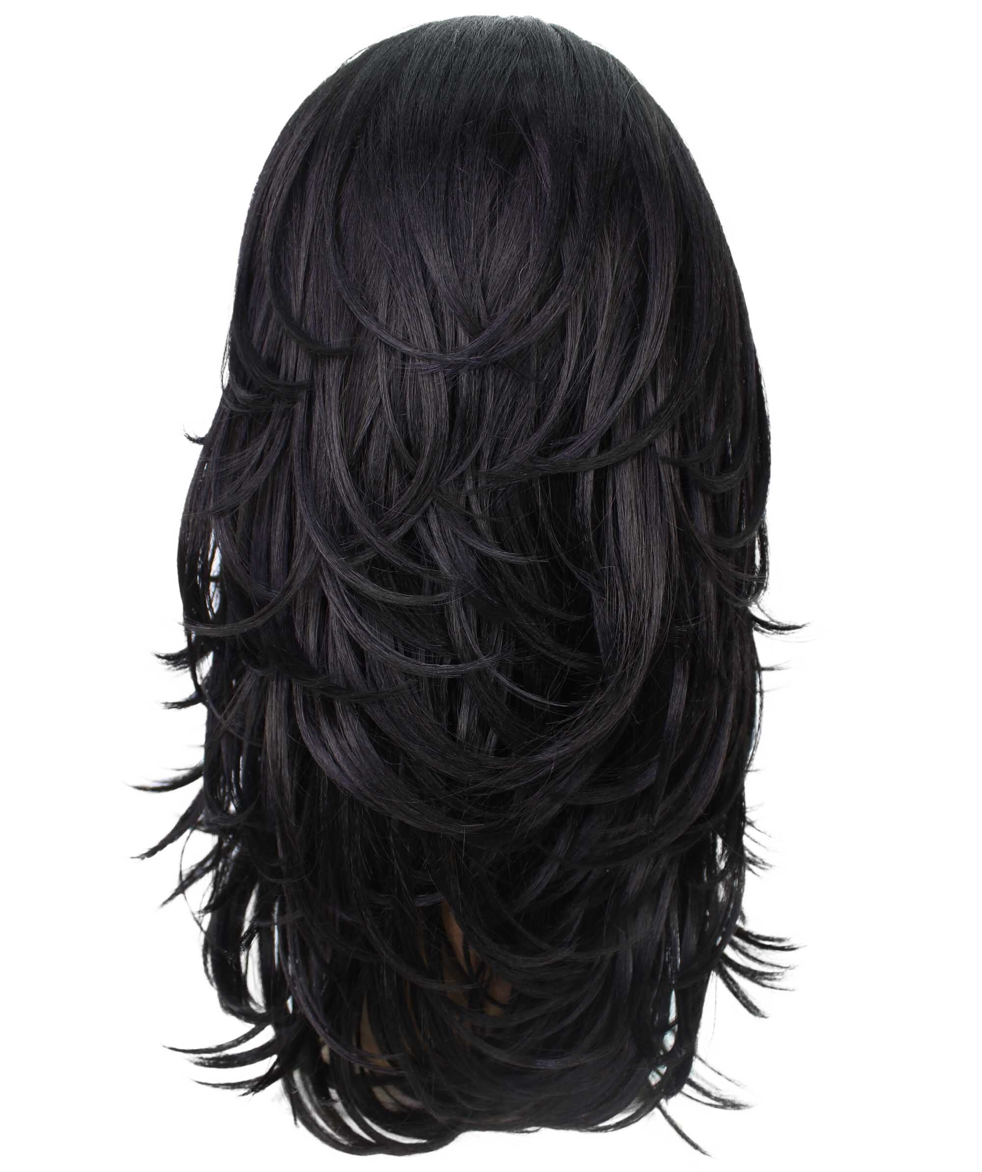 LUXLUXE Women Leal Curly Half Wig Layered Style Human Hair Blend 18.5" Natural Black