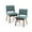 Blue, variant on Gracie Mills Carlene Chic Upholstered Dining Chairs (Set of 2) - Pecan Finish - GRACE-5277