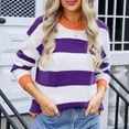thumbnail image 4 of TINZ Ladies Striped Round Neck Sweater Midtown Sweater Sweaters Men Winter Fitted Sweaters for Women, 4 of 8