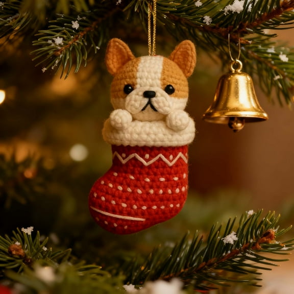CREATITOY Acrylic Christmas Dog Ornament Hanging Pendant for Christmas Tree Xmas Holiday Home Party Decorations