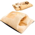 thumbnail image 1 of Closed Pet Bed, Thick Rabbit Mattress with Checked Pet Cave for Small Animals, 1 of 5