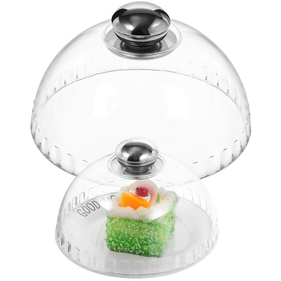 2 Pcs Snack Tray Cover Food Protector Cake Clear for Party Indoor Tent Vegetable Dome Lids Covers Cloche Replacement