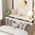 thumbnail image 4 of Tribesigns 55" Long Sofa Table, Modern Marble Console Table Behind Sofa Couch, Narrow Rectangular Entryway Table for Living Room, Office, Coffee Bar, Front Hall, Hallway, Balcony, Gold & White, 4 of 7