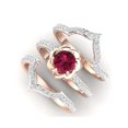thumbnail image 1 of Elegante anillo de Hip Hop de Color dorado para mujer, conjunto de anillos de boda con piedras rojas de circón incrustadas a la moda, joyería de compromiso nupcial para fiesta Dengxun unisex, 1 of 2